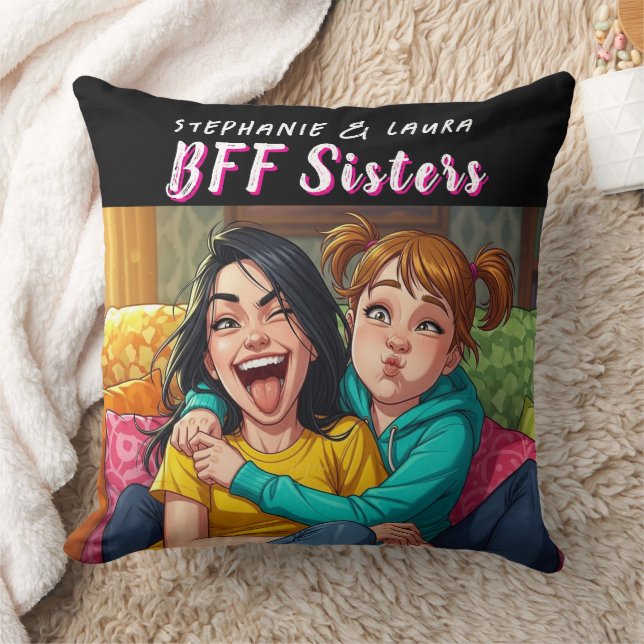 Best Friends Sisters Funny  Kissen (Decke)