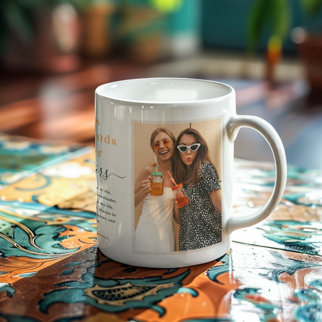 Best Friends Soul Sisters | Modernes 2 Foto Kaffeetasse (Von Creator hochgeladen)