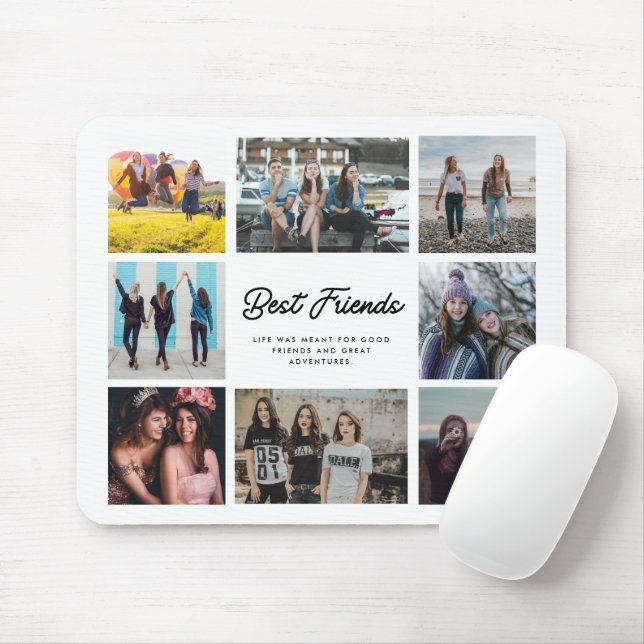 Best Friends Zitat acht Foto Collage Mouse Pad Mousepad (Mit Mouse)