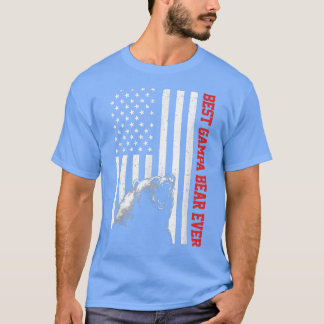 Best Gampa Bear Ever USA American Flag Father's Da T-Shirt