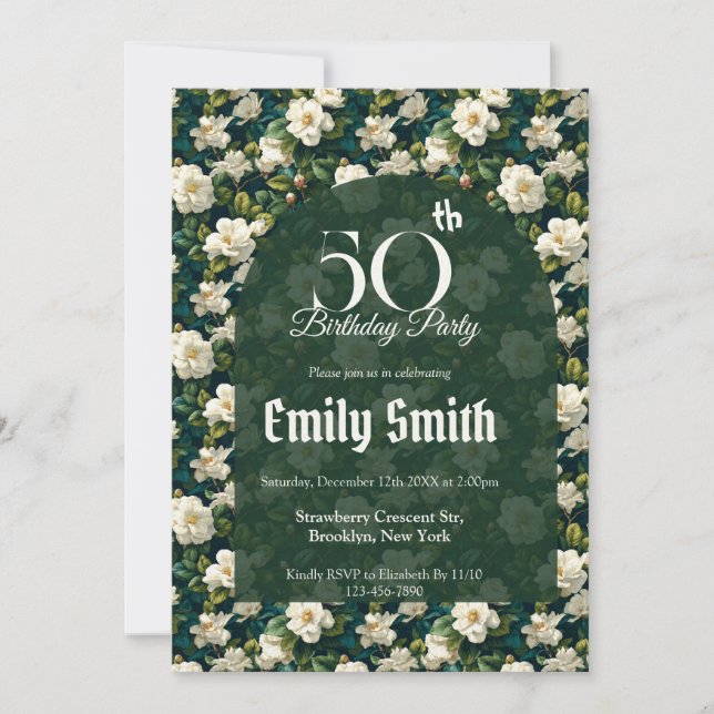 Best Gardenias Charm Teen Birthday Einladung (Vorderseite)