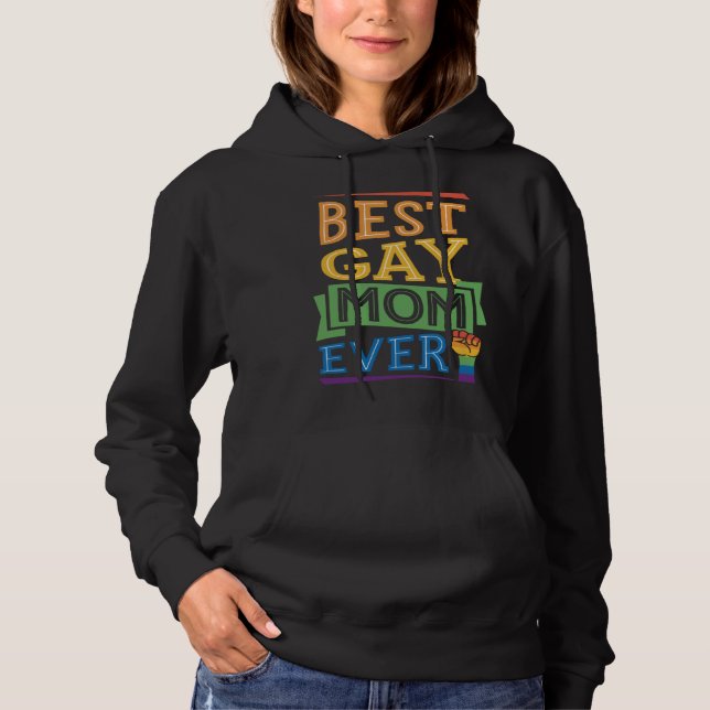 Best Gay Mom Ever Cute  Gay Pride from Son Daughte Hoodie (Vorderseite)