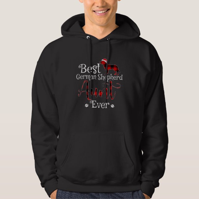 Best German Shepherd Aunt Ever plaid Christmas Hoodie (Vorderseite)