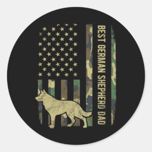Best German Shepherd Dog Vater Camouflage American Runder Aufkleber