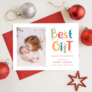 Best Gift Arrived This Christmas Announcement Feiertagskarte