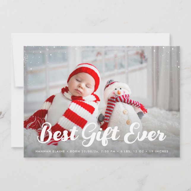 best gift christmas holiday birth announcement ankündigung (Vorderseite)