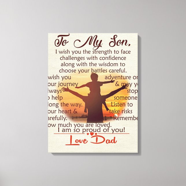 Best Gift For Son | To My Son Quotes Leinwanddruck (Vorderseite)