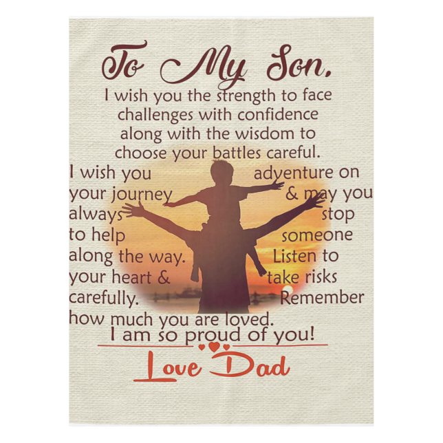 Best Gift For Son | To My Son Quotes Tischdecke (Vorderseite)