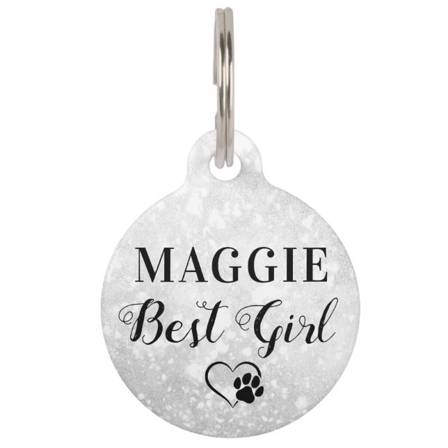 Best Girl Dog Personalisiert Pet Wedding Pet ID Ta Haustiermarke (Vorderseite)