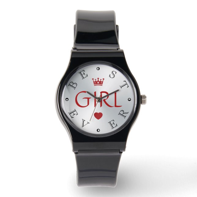 BEST GIRL JE Silver Gradient Armbanduhr (Vorderseite)