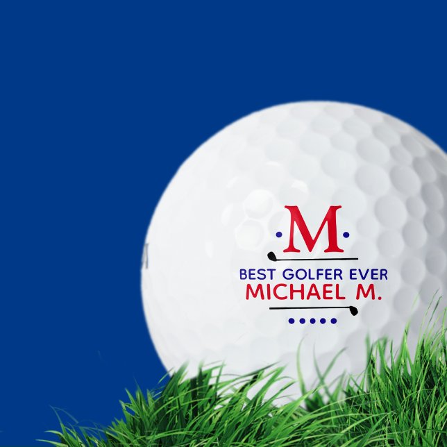 Best Golfer Ever Golfer Vater Monogram Golfball (Von Creator hochgeladen)