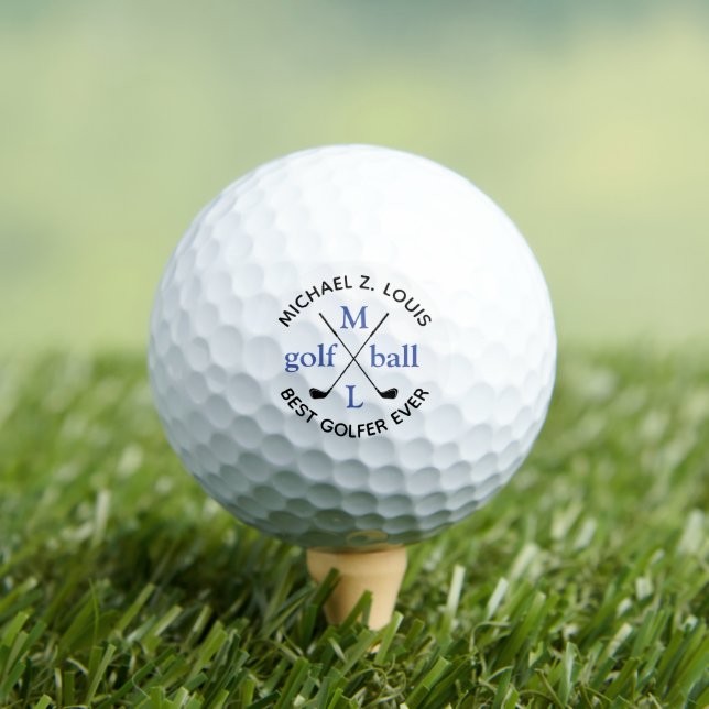 BEST GOLFER JE Personalisierter Name & Monogramm Golfball (Insitu T-Shirt)