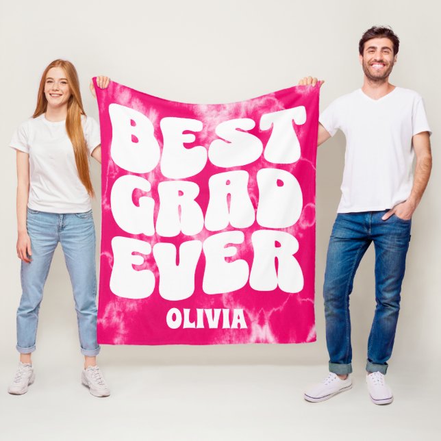 Best Grad je rosa Gefärbte Krawatte Abschluss Fleecedecke (Beispiel)
