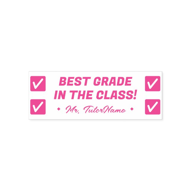 "BEST GRADE IN DER KLASSE!" Erzieherin Rubber Brie Permastempel (Design)
