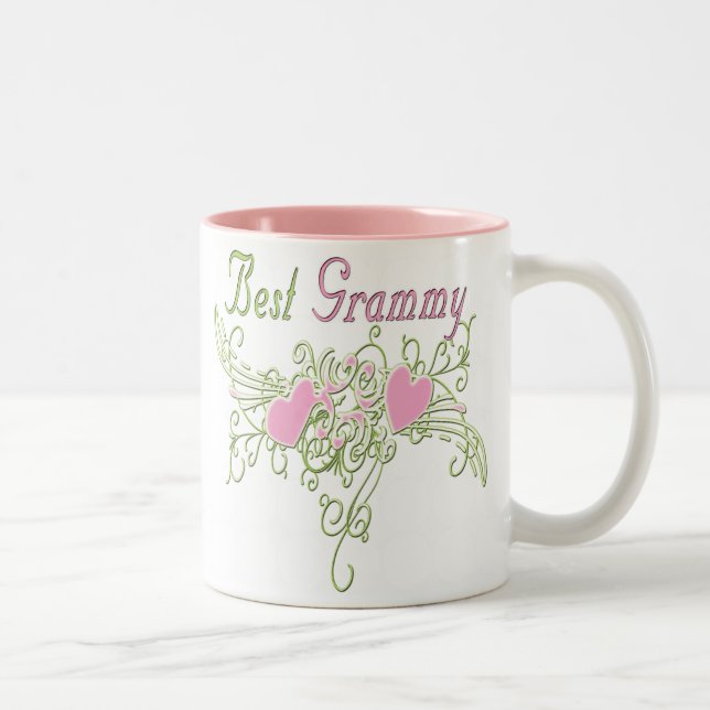 Best Grammy Swirling Hearts Zweifarbige Tasse (Rechts)