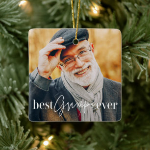 Best Grampa Ever Modernes, einfaches Foto Keramikornament
