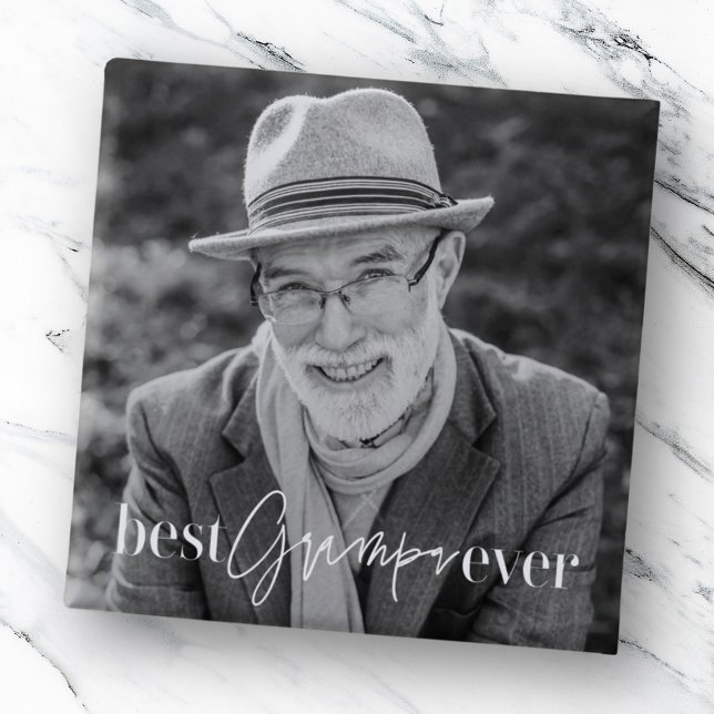 Best Grampa Ever Modernstes Foto Button (Von Creator hochgeladen)