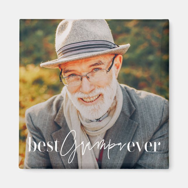 Best Grampa Ever Modernstes Foto Magnet (Vorne)