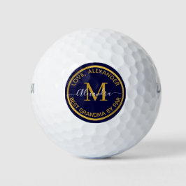 Best Grandad je Sailboat Monogram Name Navy Blue Golfball