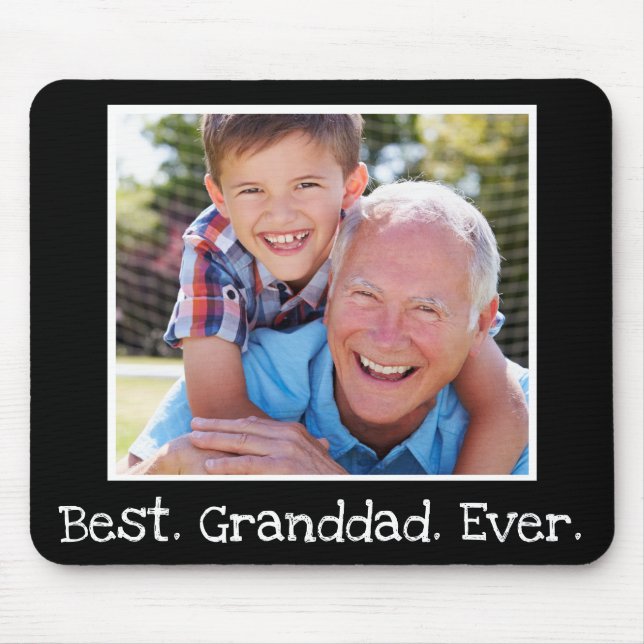 Best Granddad je Foto Personalisiert Black Mousepad (Vorne)