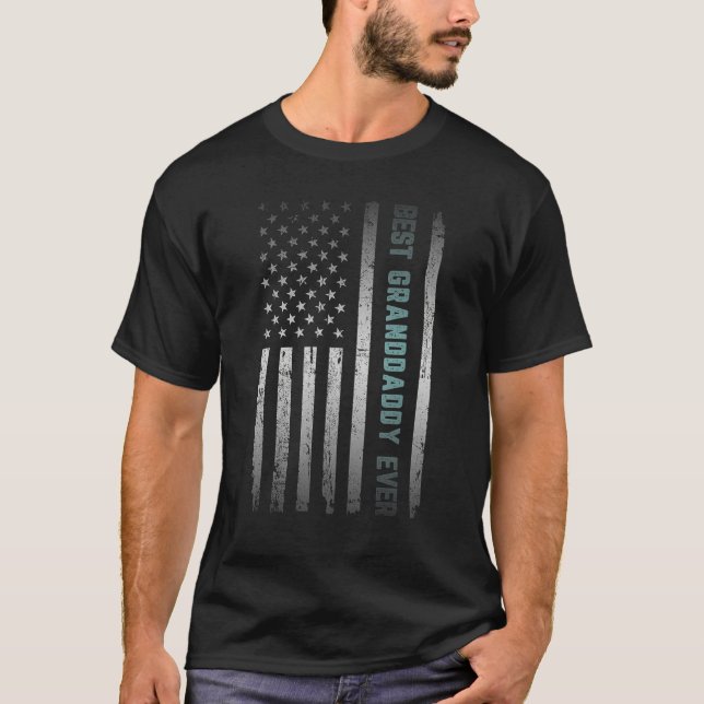 Best GRANDDADDY Ever With US American Flag Father  T-Shirt (Vorderseite)
