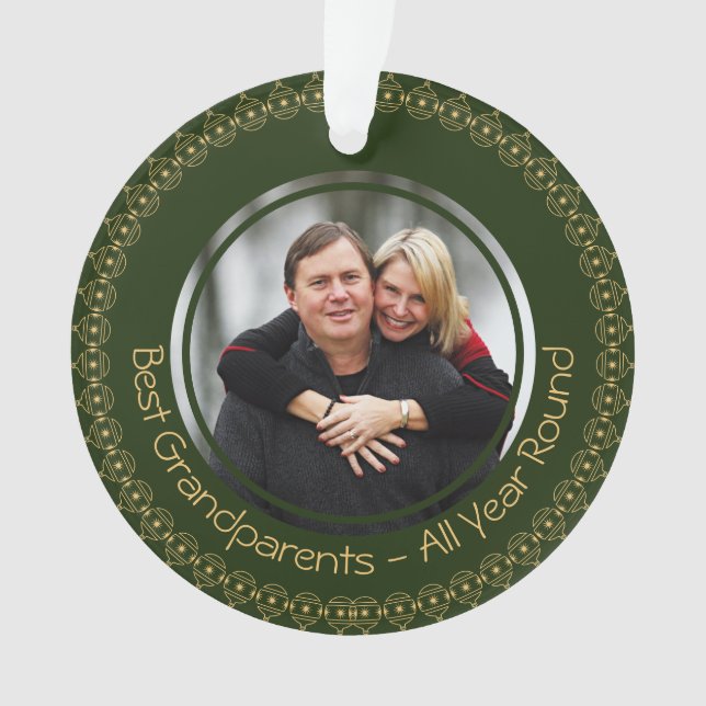 BEST GRANDELEMENT Custom FOTO Green | Weihnachten Ornament (Vorderseite)