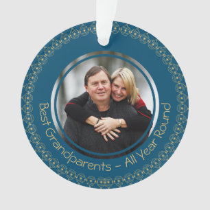 BEST GRANDELENTS Custom FOTO Aquamarin Christmas Ornament