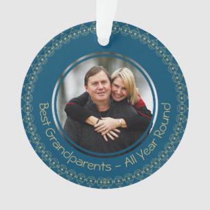 BEST GRANDELENTS Custom FOTO Aquamarin Weihnacht Ornament