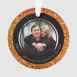 BEST GRANDELENTS EVA Orange Glitzer Weihnachten Ornament