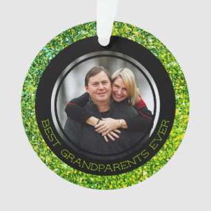 BEST GRANDELENTS JE Grüner Glitzer Weihnachten Ornament
