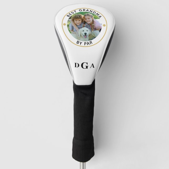 BEST GRANDMA BY PAR Foto Monogram Golf Headcover (Vorderseite)