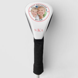 BEST GRANDMA BY PAR Foto Monogram Initial Heart Golf Headcover