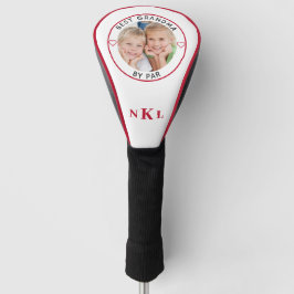 BEST GRANDMA BY PAR Foto Monogram Initials Hearts Golf Headcover