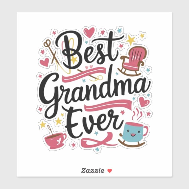 Best grandma ever aufkleber (Blatt)