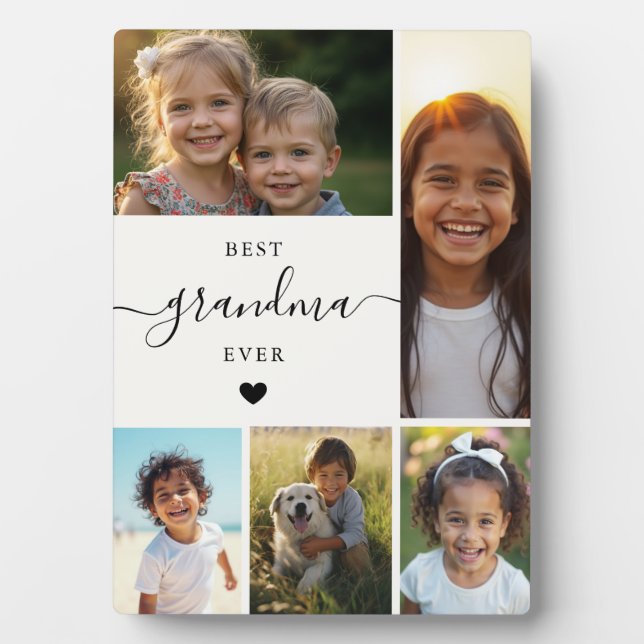Best Grandma Ever Grandkids Photo Collage  Fotoplatte (Vorderseite)