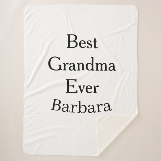 Best Grandma ever name date simple mothers day min Sherpadecke (Vorderseite)