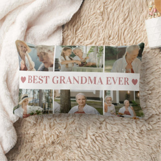 Best Grandma Ever Photo Collage – Gift with Hearts Lendenkissen