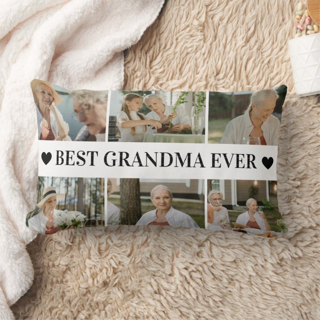 Best Grandma Ever Photo Collage – Gift with Hearts Lendenkissen (Decke)