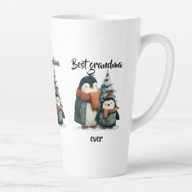 Best Grandma Ever Winter Penguins Milchtasse (Rechts)