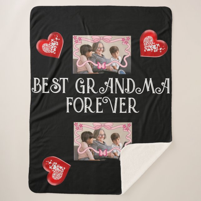 BEST GRANDMA FOREVER MIT GRANDKIDS FOTOS SHERPADECKE (Vorderseite)