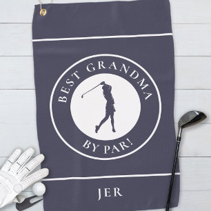 Best Grandma Golfer Monogrammed Sports Pro Blue Golfhandtuch
