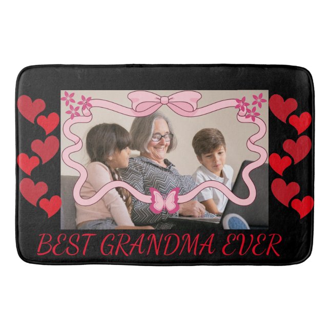 BEST GRANDMA JE MIT GRANDKIDS FOTOS BADEMATTE (Vorderseite)