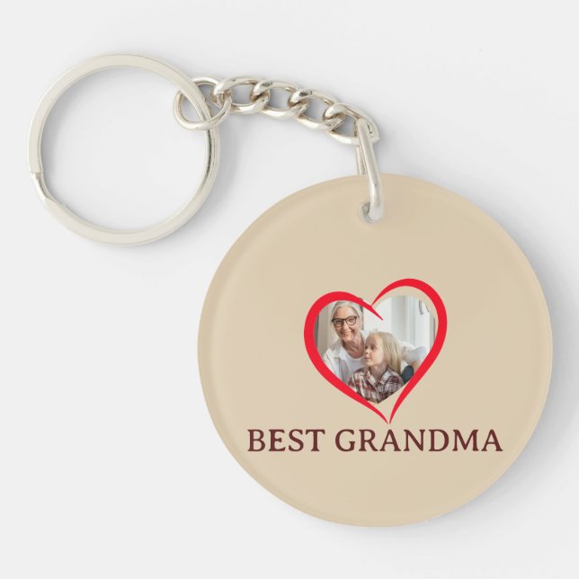 Best Grandma Personalized Acrylic Keychain Gift Schlüsselanhänger (Vorderseite)