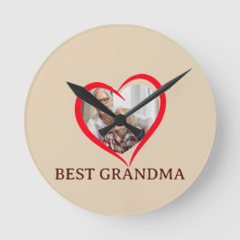 Best Grandma Personalized Wall Clock Gift Runde Wanduhr