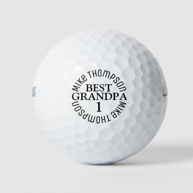 BEST GRANDPA 1 Sein Name Moderne Golfball (Vorderseite)