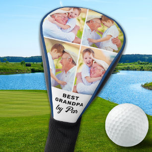 BEST GRANDPA BY PAR Custom 4 Foto Collage Golf Headcover
