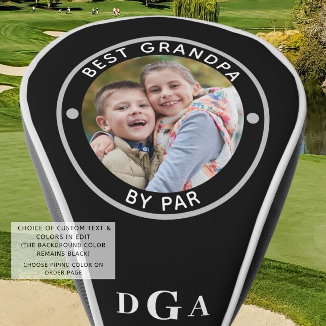BEST GRANDPA BY PAR Foto Monogram Golf Head Cover Headcover (Von Creator hochgeladen)