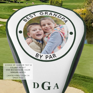 BEST GRANDPA BY PAR Foto Monogram Initial Green Golf Headcover