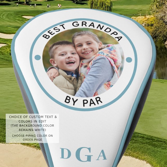 BEST GRANDPA BY PAR Foto Monogram Light Blue Golf Headcover (Von Creator hochgeladen)