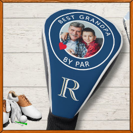BEST GRANDPA BY PAR Foto Monogramm Blau Golf Headcover